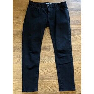 Baldwin The Rivington Midrise Peg Leg Crop Jeans 31 Black Ankle Zip Skinny